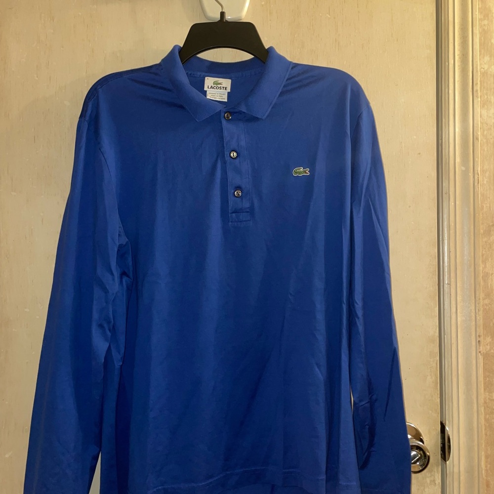 Lacoste Men's Long Sleeve Polo in Royal Blue
